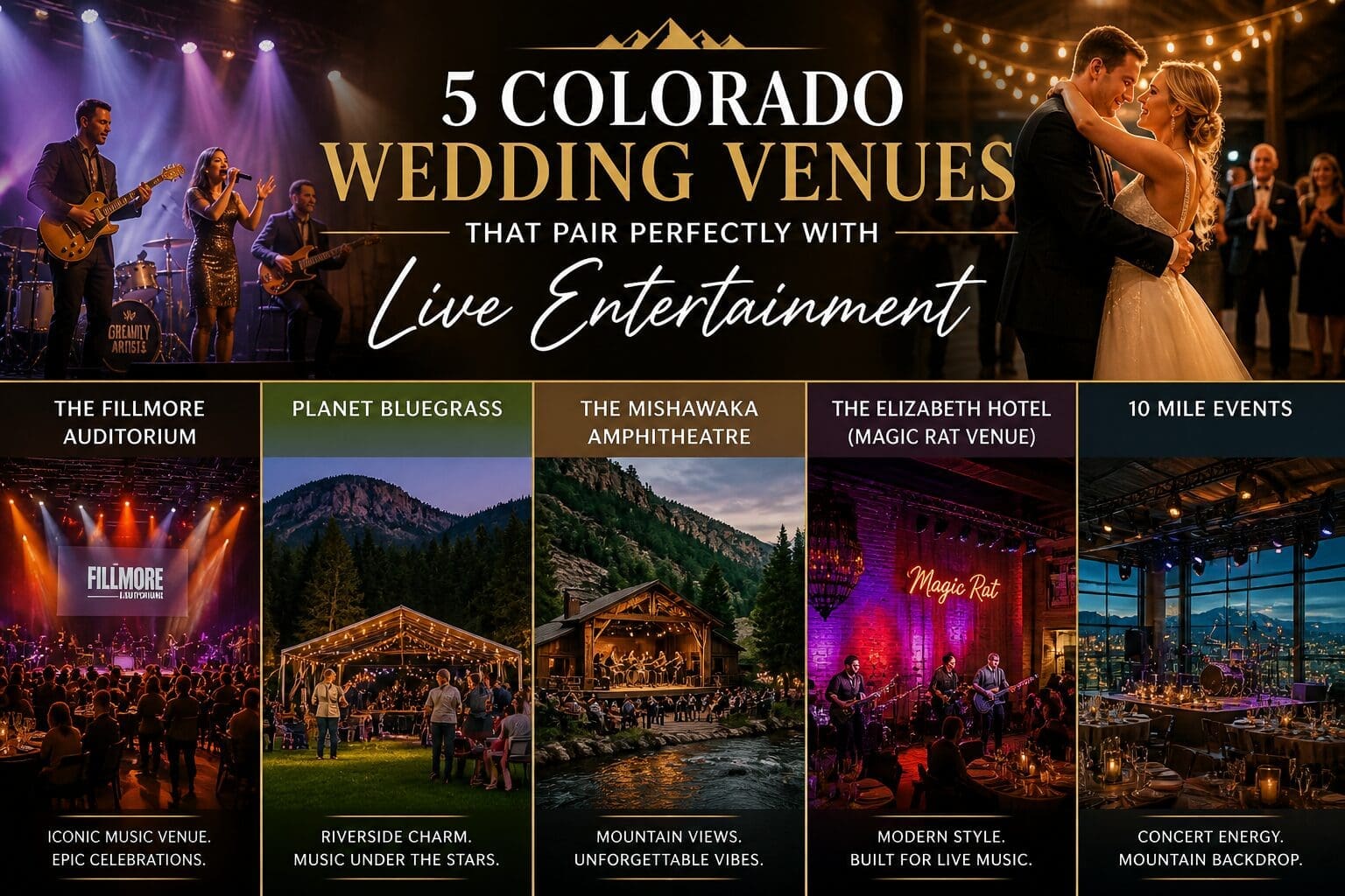 Top 5 Colorado Wedding Venues for Live Bands (Mountain, Resort, Barn)